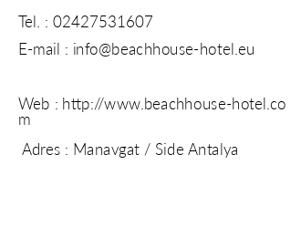 Beach House Hotel iletiim bilgileri